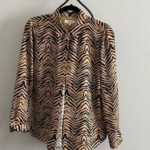 Lafayette 148 New York Animal Print Shirt